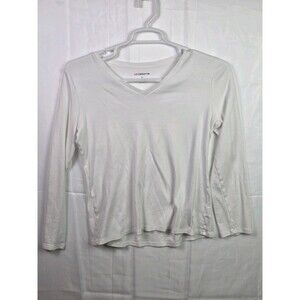 Liz Claiborne Women's XL White Floral Blouse